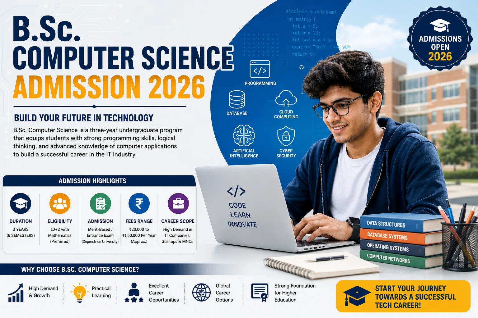 B.Sc. Computer Science Admission 2026: Eligibility, Admission Process, Fees