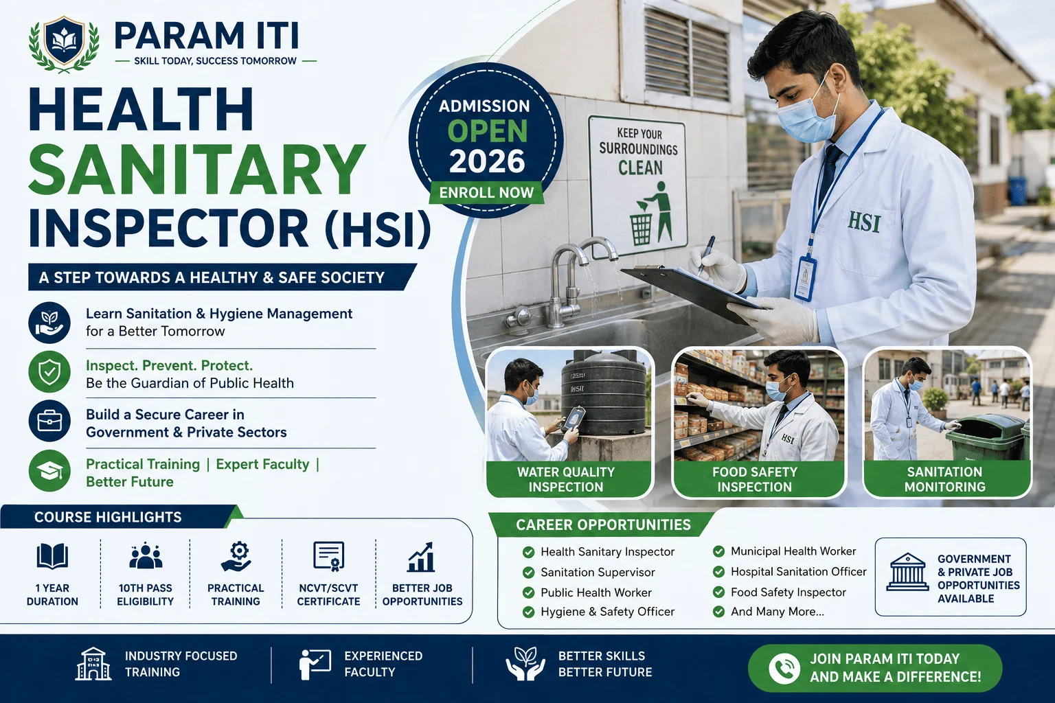 Build a Successful Career with the Health Sanitary Inspector (HSI) Course at PARAM ITI