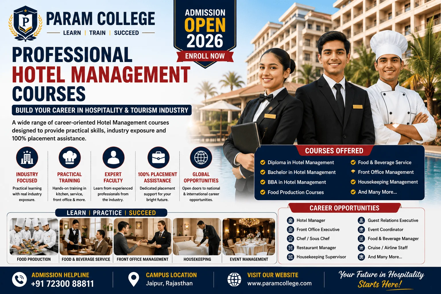 Explore Professional Hotel Management Courses at Param College for a Successful Hospitality Career